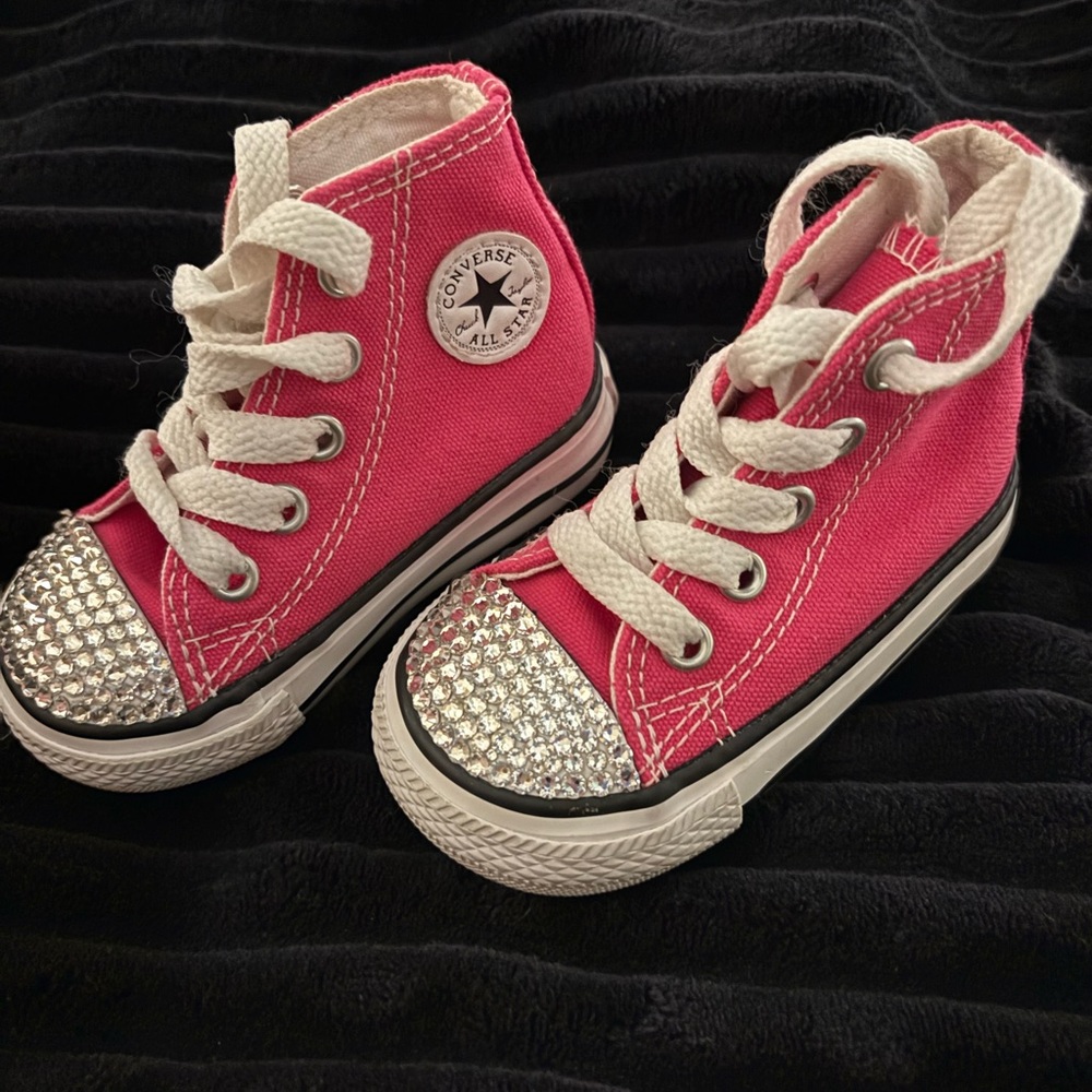 Pink Bling Converse Baby Shoes